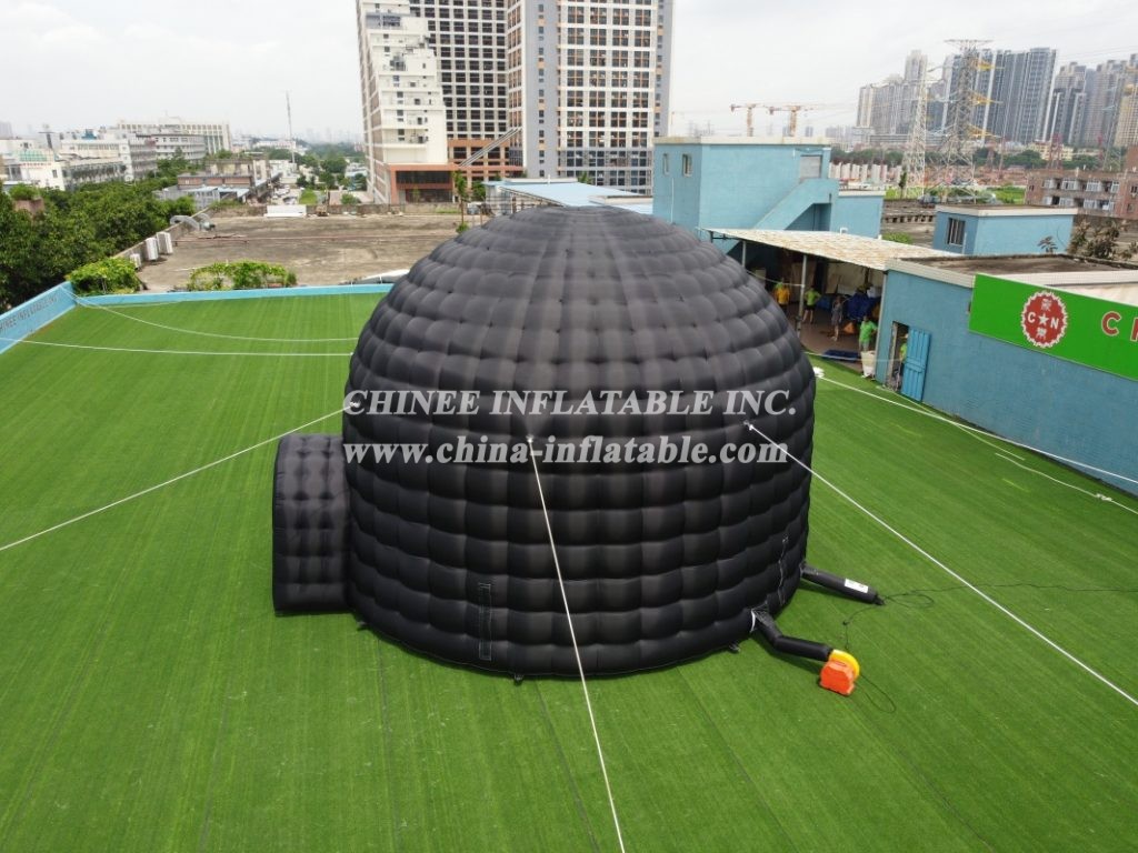 Tent1-415B Giant Outdoor Black Inflatable Dome Tent Portable Tent With Entr