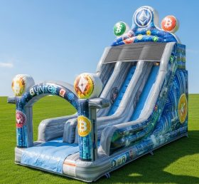 T8-8144 Cryptocurrency Theme Inflatable Dry Slide