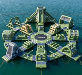 S506 Military Style Theme Inflatable Water Park