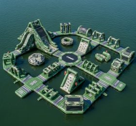 S507 Military Style Theme Inflatable Water Park