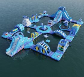 S554 Shark Theme Inflatable Water Park