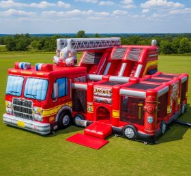 T6-6718 Firetruck Theme Inflatable Park