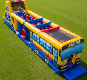 T7-3719 Bus Theme Inflatable Obstacle Course