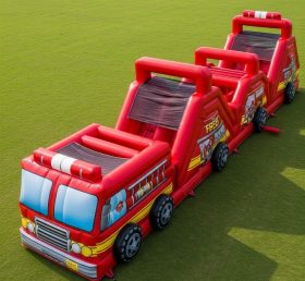 T7-3817 Firetruck Theme Inflatable Obstacle Course