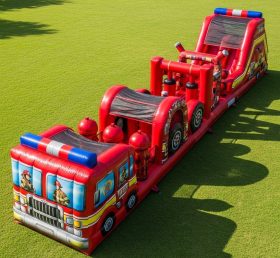 T7-3818 Firetruck Theme Inflatable Obstacle Course