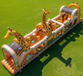 T7-3835 Giraffe Theme Inflatable Obstacle Course
