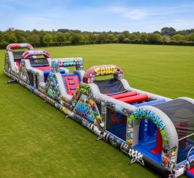 T7-3840 Graffiti Theme Inflatable Obstacle Course