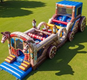 T7-3861 Horse Carriage Theme Inflatable Obstacle Course