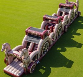T7-3864 Horse Carriage Theme Inflatable Obstacle Course