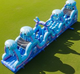T7-3870 Jellyfish Theme Inflatable Obstacle Course