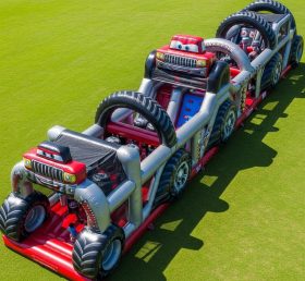T7-3917 Monster Trucks Theme Inflatable Obstacle Course