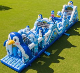 T7-3954 Penguin Theme Inflatable Obstacle Course