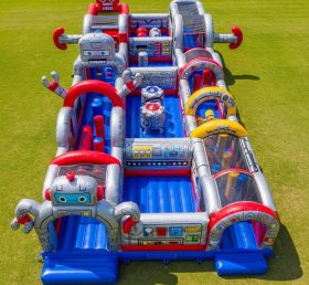 T7-3983 Robot Theme Inflatable Obstacle Course