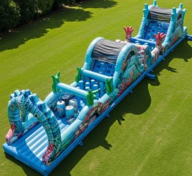 T7-3988 Seahorse Theme Inflatable Obstacle Course