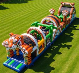 T7-4023 Tiger Theme Inflatable Obstacle Course