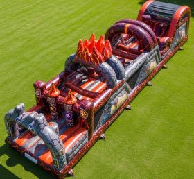 T7-4053 Volcano Theme Inflatable Obstacle Course