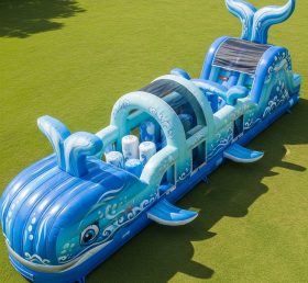 T7-4060 Whale Theme Inflatable Obstacle Course