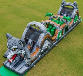 T7-4073 Wolf Theme Inflatable Obstacle Course
