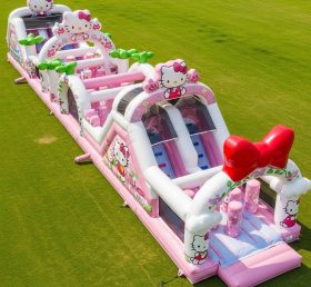 T7-4195 Hello Kitty Theme Inflatable Obstacle Course