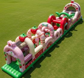 T7-4371 Strawberry Shortcake Theme Inflatable Obstacle Course
