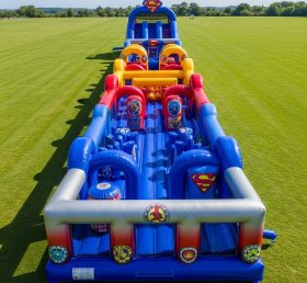 T7-4381 Superman Theme Inflatable Obstacle Course
