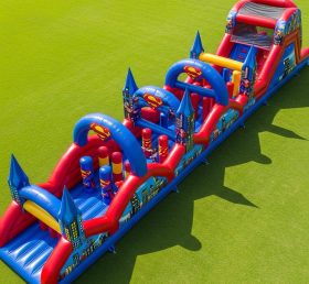 T7-4382 Superman Theme Inflatable Obstacle Course