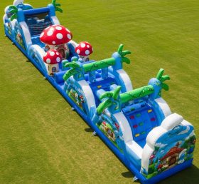 T7-4420 The Smurfs Theme Inflatable Obstacle Course