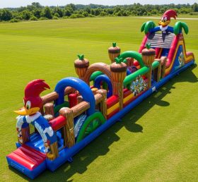 T7-4466 Woody Woodpecker Theme Inflatable Obstacle Course