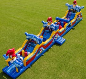 T7-4469 Woody Woodpecker Theme Inflatable Obstacle Course