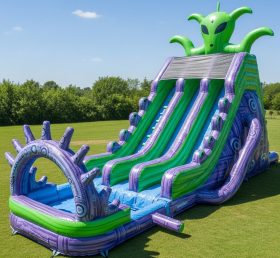 T8-5437 Alien Theme Inflatable Water Slide