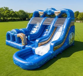 T8-5524 Cryptocurrency Theme Inflatable Water Slide