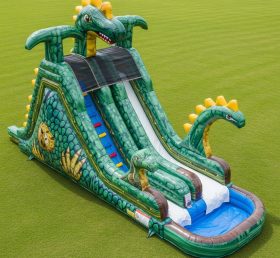 T8-5528 Dinosaur Theme Inflatable Water Slide