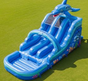 T8-5544 Dolphin Theme Inflatable Water Slide