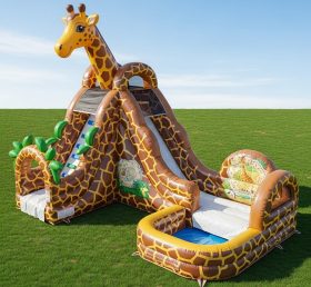 T8-5607 Giraffe Theme Inflatable Water Slide
