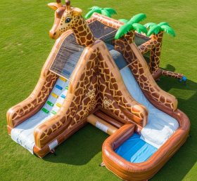 T8-5609 Giraffe Theme Inflatable Water Slide