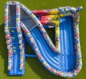 T8-5614 Graffiti Theme Inflatable Water Slide