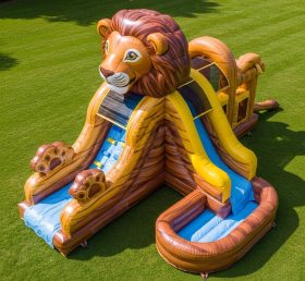 T8-5664 Lion Theme Inflatable Water Slide