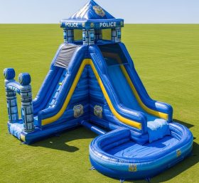 T8-5765 Police Station Theme Inflatable Water Slide