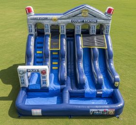 T8-5766 Police Station Theme Inflatable Water Slide