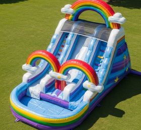 T8-5777 Rainbow Theme Inflatable Water Slide