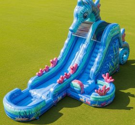 T8-5793 Seahorse Theme Inflatable Water Slide