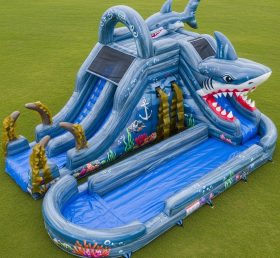T8-5799 Shark Theme Inflatable Water Slide