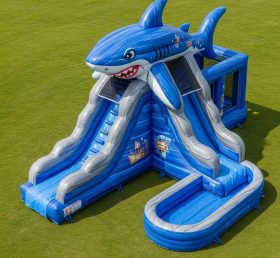 T8-5803 Shark Theme Inflatable Water Slide