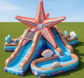 T8-5823 Starfish Theme Inflatable Water Slide