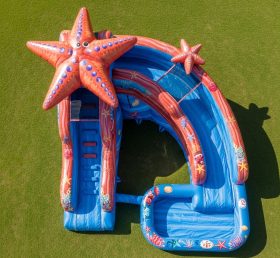 T8-5824 Starfish Theme Inflatable Water Slide