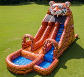 T8-5835 Tiger Theme Inflatable Water Slide