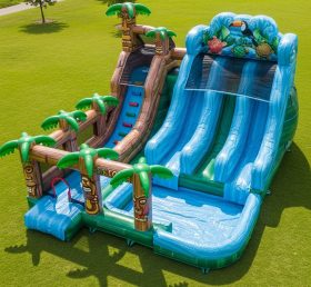 T8-5850 Tropical Theme Inflatable Water Slide