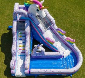 T8-5860 Unicorn Theme Inflatable Water Slide
