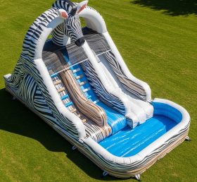 T8-5896 Zebra Theme Inflatable Water Slide