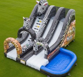T8-5897 Zebra Theme Inflatable Water Slide